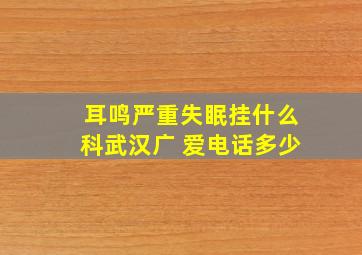 耳鸣严重失眠挂什么科武汉广 爱电话多少